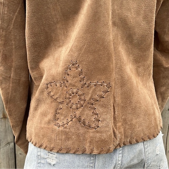 π«HP X 2π« COLDWATER CREEK TAN LEATHER COAT (M) - Picture 7 of 10